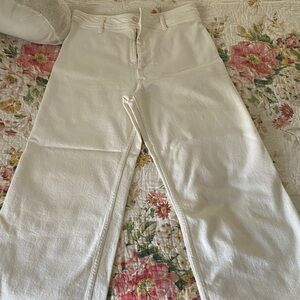 Women's Zara white wide leg Frey Jeans